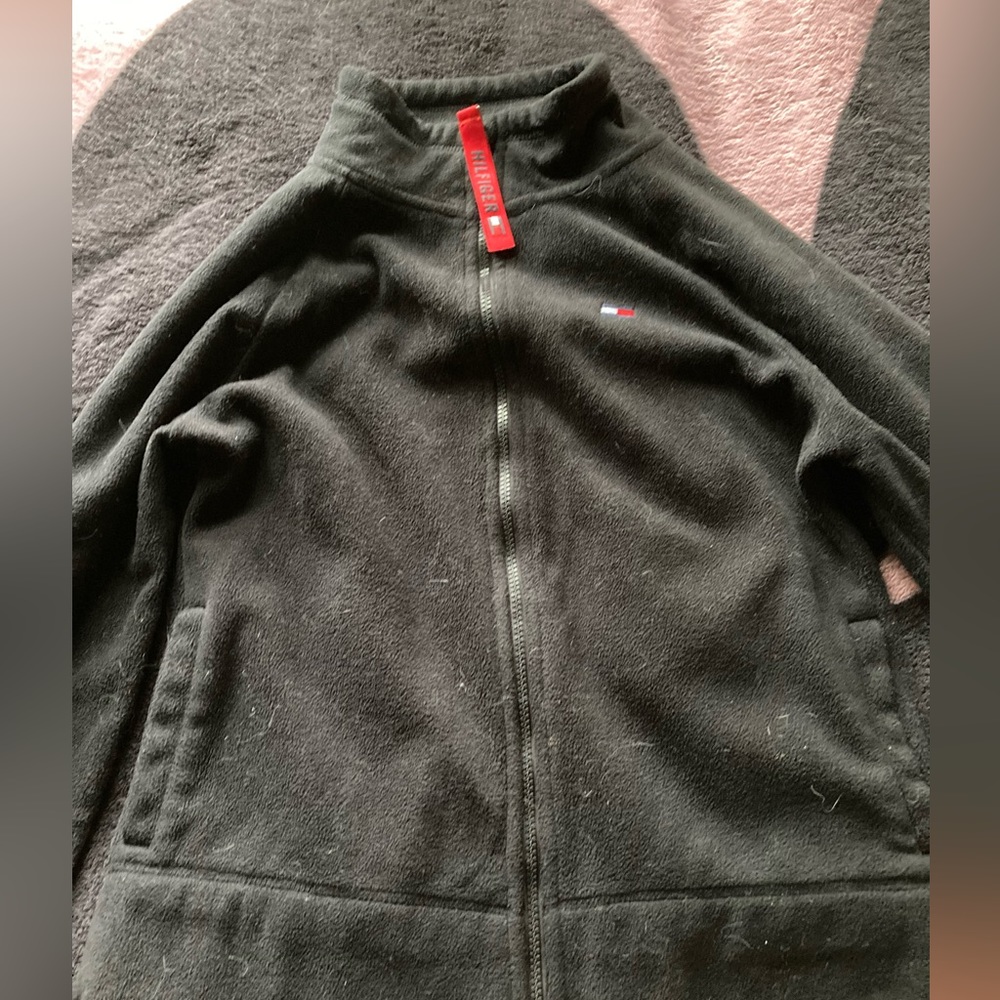 Tommy Hilfiger Mens Black Classic Long Sleeve Full Zip Fleece Jacket